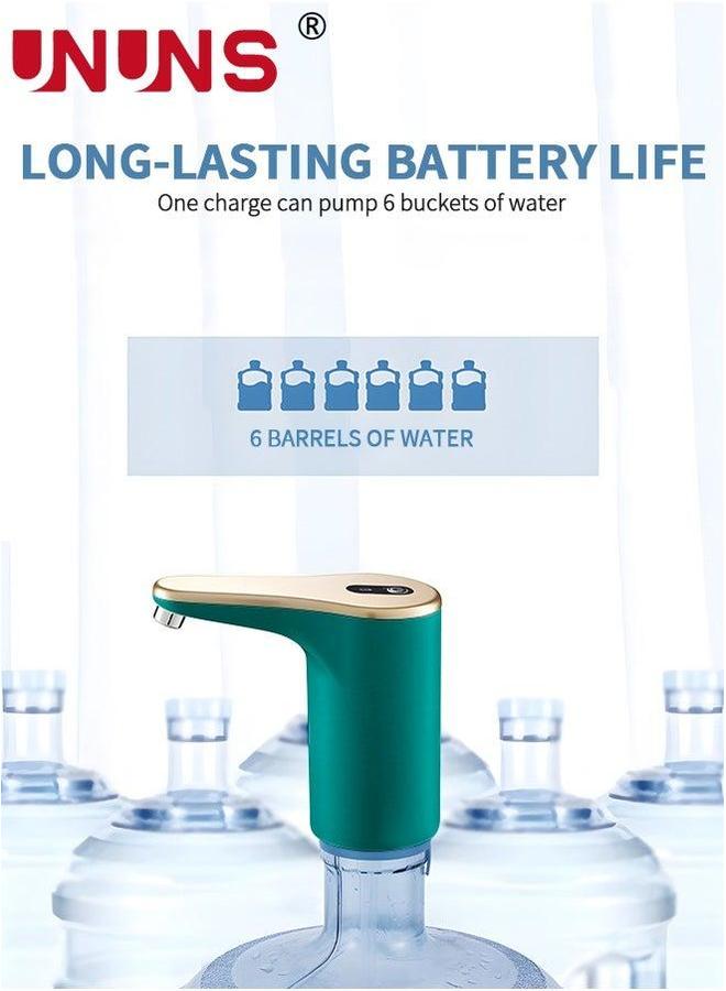 UNUNS Water Bottle Pump,5 Gallon Dispenser Pump,Universal USB Charging Portable Drinking Pump for 2-5 Bottle,Portable Electric Jug Pump,Green  - Image 5