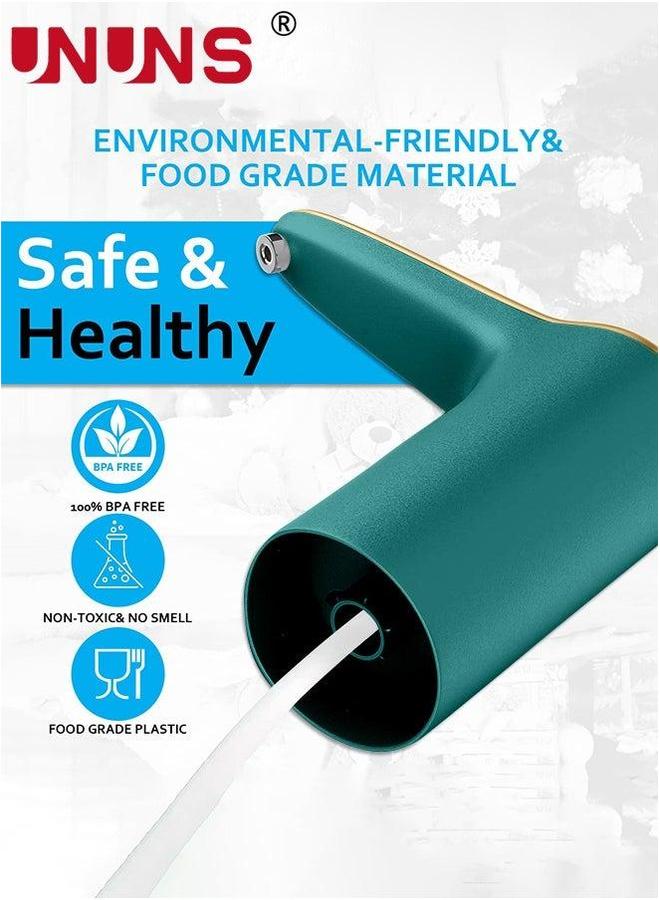 UNUNS Water Bottle Pump,5 Gallon Dispenser Pump,Universal USB Charging Portable Drinking Pump for 2-5 Bottle,Portable Electric Jug Pump,Green  - Image 4