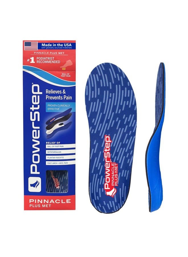 PowerStep Pinnacle Plus Ball of Foot Pain Relief Orthotics - Shoe Inserts for Metatarsalgia, Arch Support, and Morton's Neuroma Pain Relief - Shoe Insoles with Metatarsal Pad, Red/Blue, Men's 9-9.5 / - Image 1
