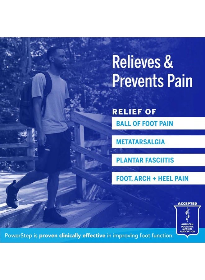 PowerStep Pinnacle Plus Ball of Foot Pain Relief Orthotics - Shoe Inserts for Metatarsalgia, Arch Support, and Morton's Neuroma Pain Relief - Shoe Insoles with Metatarsal Pad, Red/Blue, Men's 9-9.5 / - Image 2