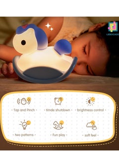 Generic Night Light for Kids Room Cute Unicorn Nightlight, Wireless Night Light with Touch Sensor USB Rechargeable, Soft Silicone Night Light Dimmable for Babby Nursery - Blue  - Image 4
