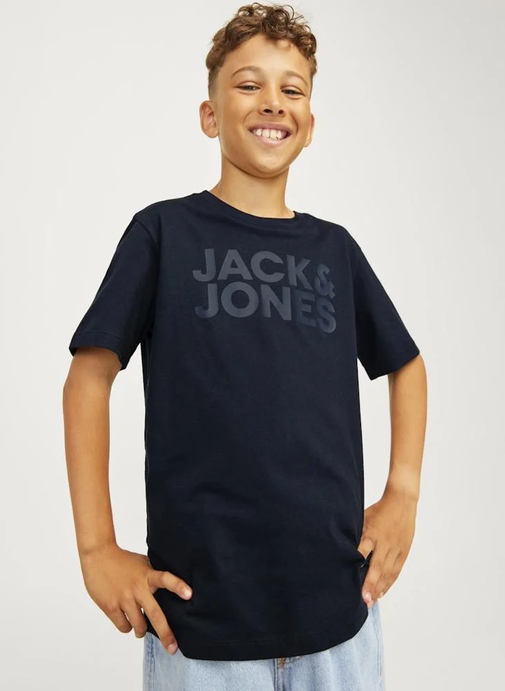Jack & Jones Junior Kids Jjecorp Logo Crew Neck T-Shirt