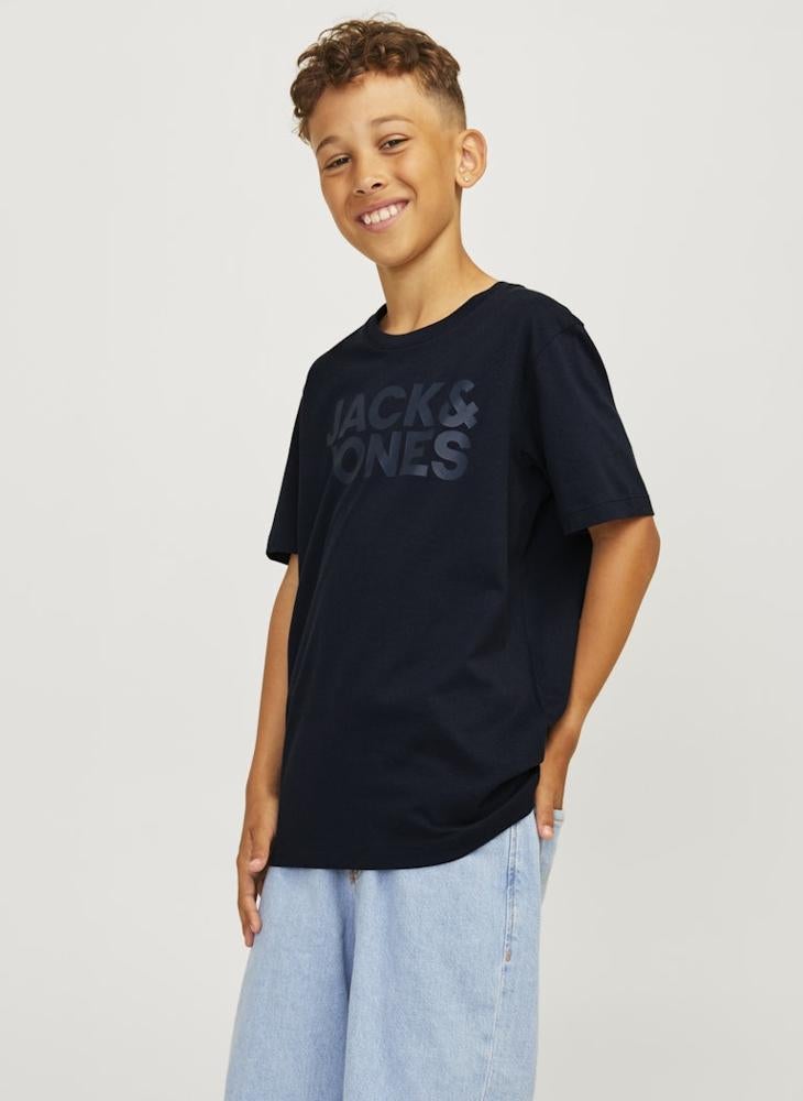 Jack & Jones Junior Kids Jjecorp Logo Crew Neck T-Shirt - Image 3
