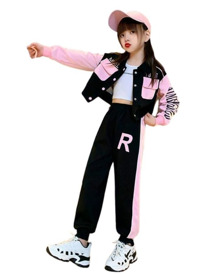 Mei Stylish Girl's Kid Fancy 2 Piece Outfit Long Sleeve Track Jacket and Pant Long Set - Image 5