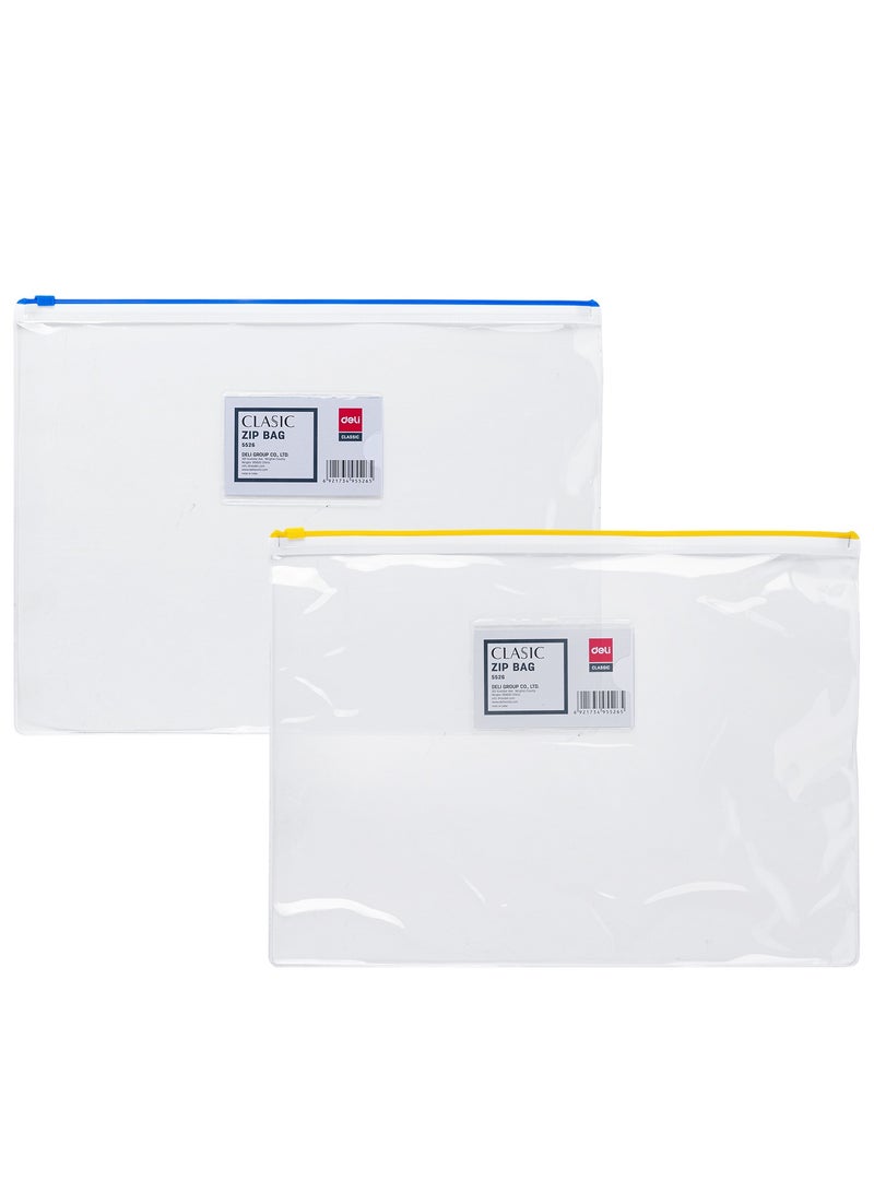 Deli E5526 Zip Bag A4 – Ideal for organizing and storing documents - Image 1