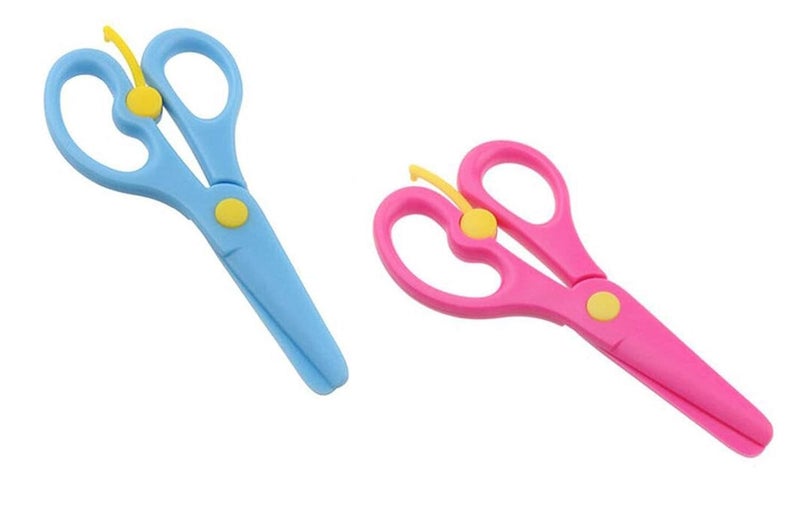 KRAFTMASTERS KRAFTMASTER ® 2PCS Plastic Preschool Training Scissors - Classic Style - Safety Scissors for Children 3+ - Image 1