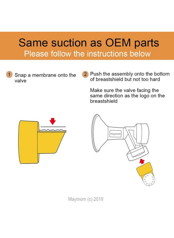 ماي موم أنابيب بديلة من Maymom (عبوتين للبيع بالتجزئة، 4 أنابيب)، 2 صمام و2 غشاء لمضخة Medela بأسلوب أنيق. - Image 5