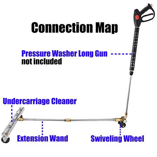 M MINGLE Pressure Washer Undercarriage Cleaner, Under Car Washer, with Swivel Wheel and 2 Extension Wand, 4000 PSI - Image 2