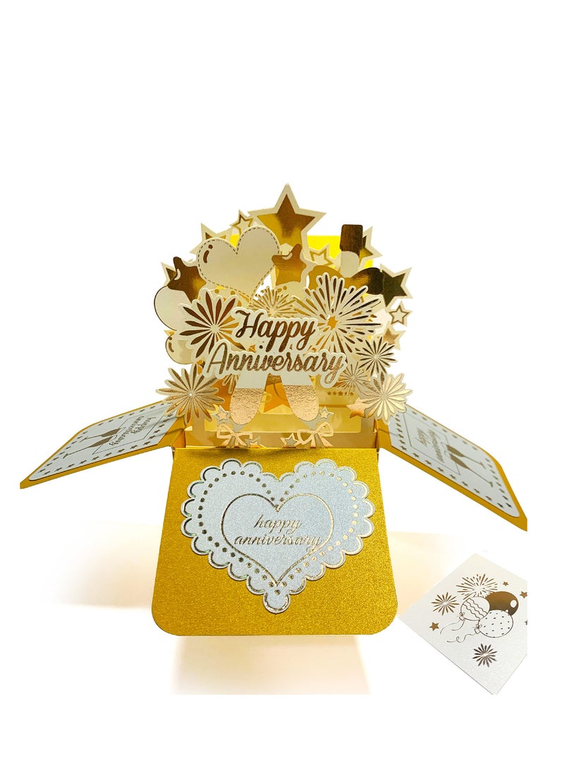 Zikra Anniversary Card, 3D Pop Up Greeting Cards, Valentines Day Card, Handmade Love Romantic Commemorative Card with Envelopes and Blank Labels, Anniversary Cards for Her, Couple, Him, Handmade Design - Image 1