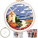 FONNUY Embroidery Kit for Beginners Boho Nature Landscape PreStamped Pattern Kits for Adults with Hoop Easy to Follow Color Thread Needlework 8 Hoop Beach House - Image 2