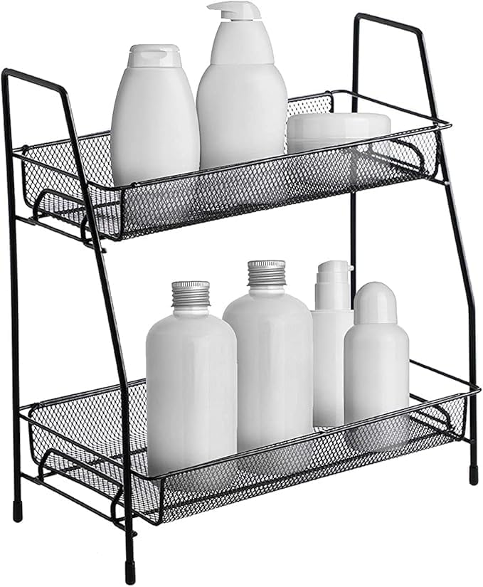 2 - Tier Kitchen Spice Storage Rack Countertop Organizer Rack for Home Bedroom Bathroom Space Saving Multi - Purpose (36 x 14 x 33cm) - Image 2