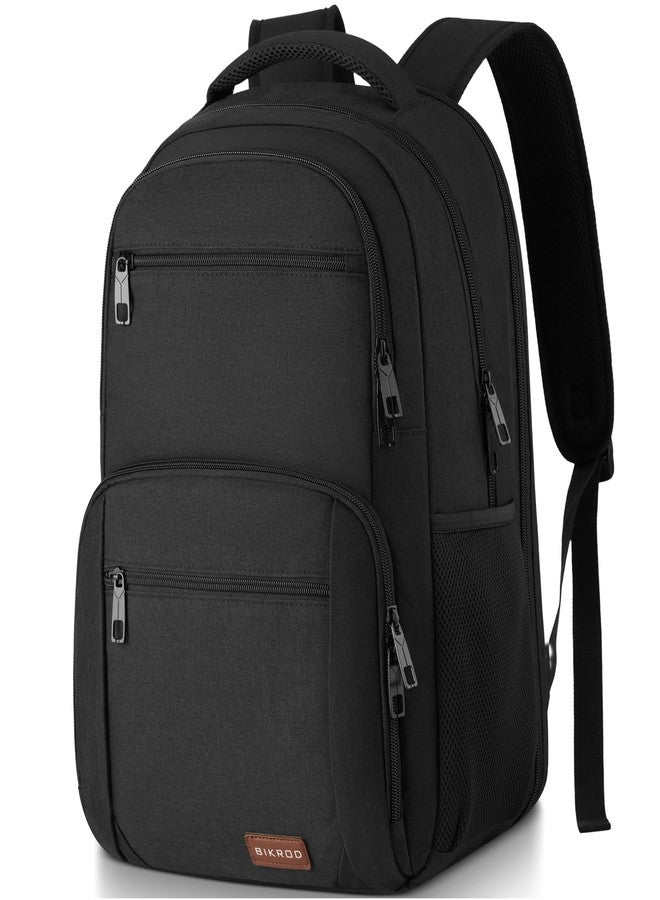 BIKROD Backpack for Men and Women, School Backpacks for Teen Boys Water Resistant TSA Travel Backpack with USB Charging Port, Business Anti Theft Sturdy Computer Bag Gifts Fits 15.6 Inch Laptop,Black - Image 1