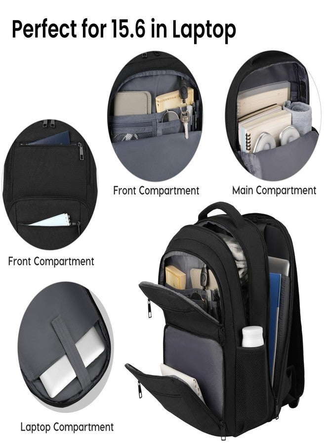 BIKROD Backpack for Men and Women, School Backpacks for Teen Boys Water Resistant TSA Travel Backpack with USB Charging Port, Business Anti Theft Sturdy Computer Bag Gifts Fits 15.6 Inch Laptop,Black - Image 3