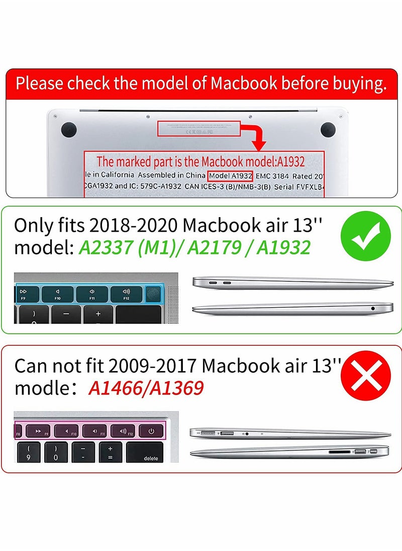 Excefore - Laptop Case  Compatible with MacBook Air 13 Inch 2020 2019 2018 Release A2337 M1/A2179/A1932,Colorful Marble Case with Keyboard Cover Skin for MacBook Air 2020 with Touch ID - Image 1