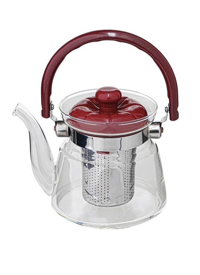 BASURRAH Transparent heat resistant glass teapot with infuser 