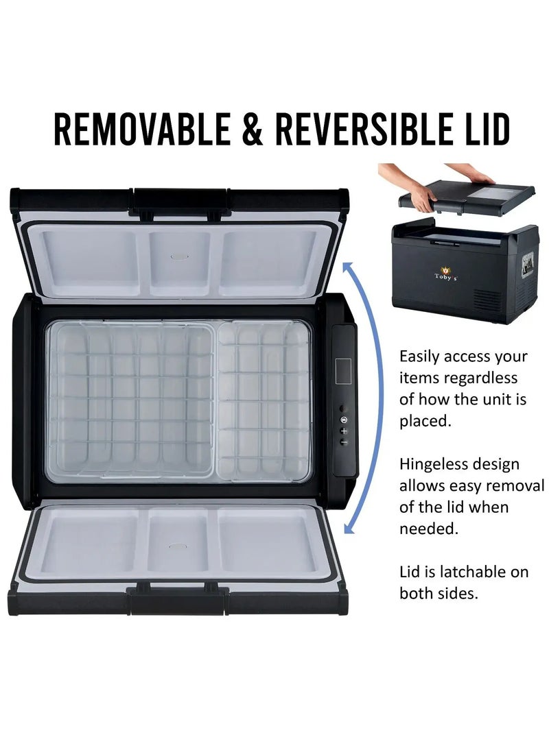 Toby's Toby's TR-47 Car Fridge 47 Liter Mini Fridge 12/24v Car Refrigerator Portable Camping Fridge Freezer Truck Electric Cool Box for Campervan RV Boat Travel Picnic,-18℃ to +10℃/Low Consumption - Image 5