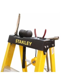 Stanley Stanley Fiberglass Step ladder, 7 Steps + Tool Holder, Lightweight, Safe for Electrical Work, Supports Up to 150 Kg  - Image 4