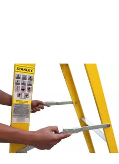 Stanley Stanley Fiberglass Step ladder, 7 Steps + Tool Holder, Lightweight, Safe for Electrical Work, Supports Up to 150 Kg  - Image 5