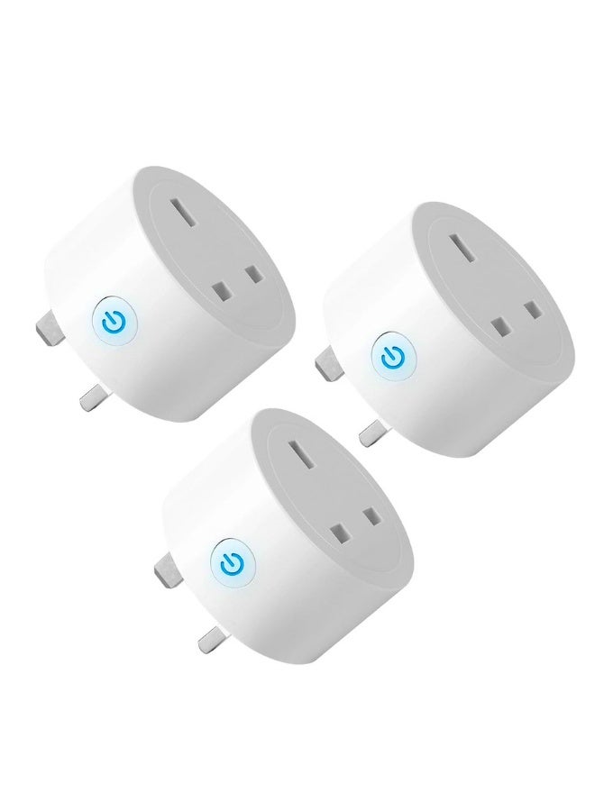 16A WLAN Smart Socket with Energy Monitoring,3 Pack 2.4GHz WiFi Outlet with Smart Life APP Wireless Remote Control,Works with Alexa and Google Home (No Hub Required)(3 Pack) - Image 1