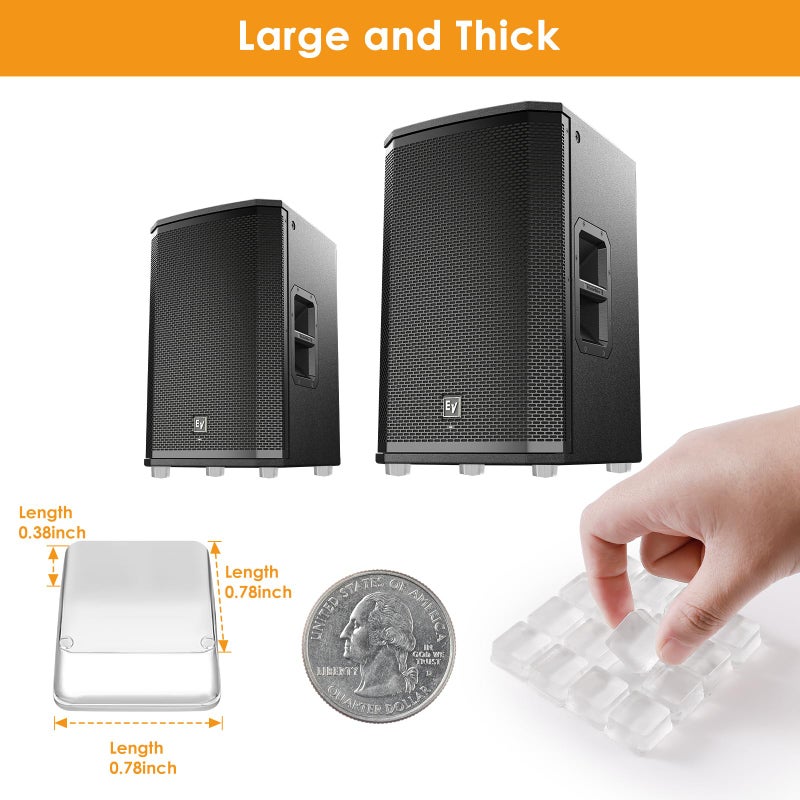 FURNIMATE Rubber Feet for Cutting Board, 20PCS Rubber Bumpers Self Adhesive, Clear Rubber Bumper Pads, Square Adhesive Bumper Pads for Speakers, Laptop, Appliances 0.78" x 0.38" - Image 3