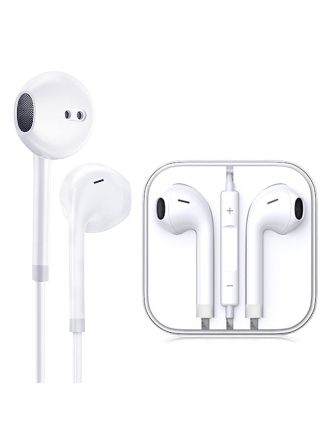 For IPhone 6x 7 8 11 12 Android Huawei Typec Wired Wire Control Headset Apple Flat Head-Color:Apple Flat Head (Bluetooth Version) P43