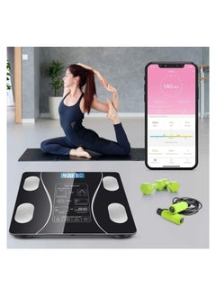 NNEWVANTE Bluetooth Body Fat Monitors Digital Scale for Bathroom Scale Measure Weight and Body Fat BMI Body Composition Analyzer Kitchen Scale (Black)  - Image 2
