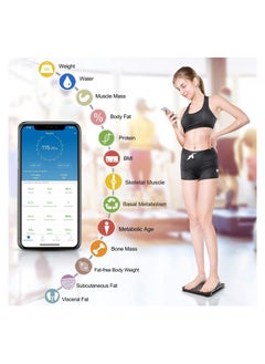 NNEWVANTE Bluetooth Body Fat Monitors Digital Scale for Bathroom Scale Measure Weight and Body Fat BMI Body Composition Analyzer Kitchen Scale (Black)  - Image 3