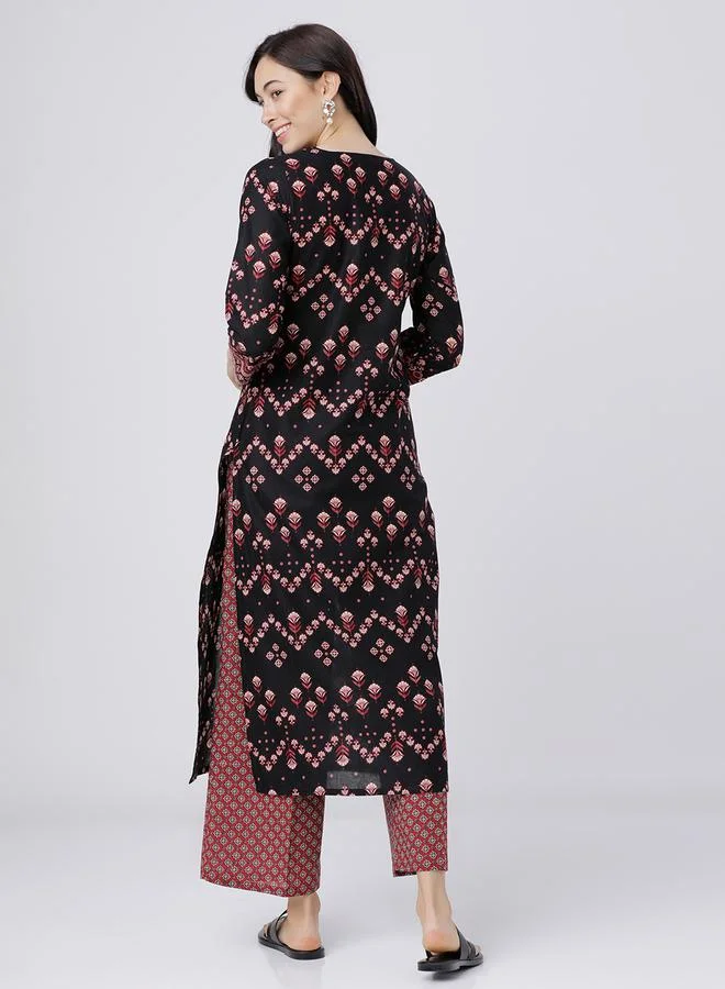 Vishudh Vishudh All Over Print Kurta and Palazzos Set