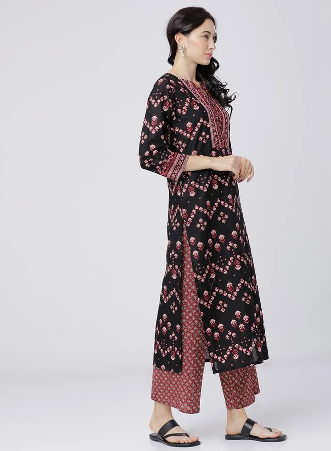 Vishudh Vishudh All Over Print Kurta and Palazzos Set