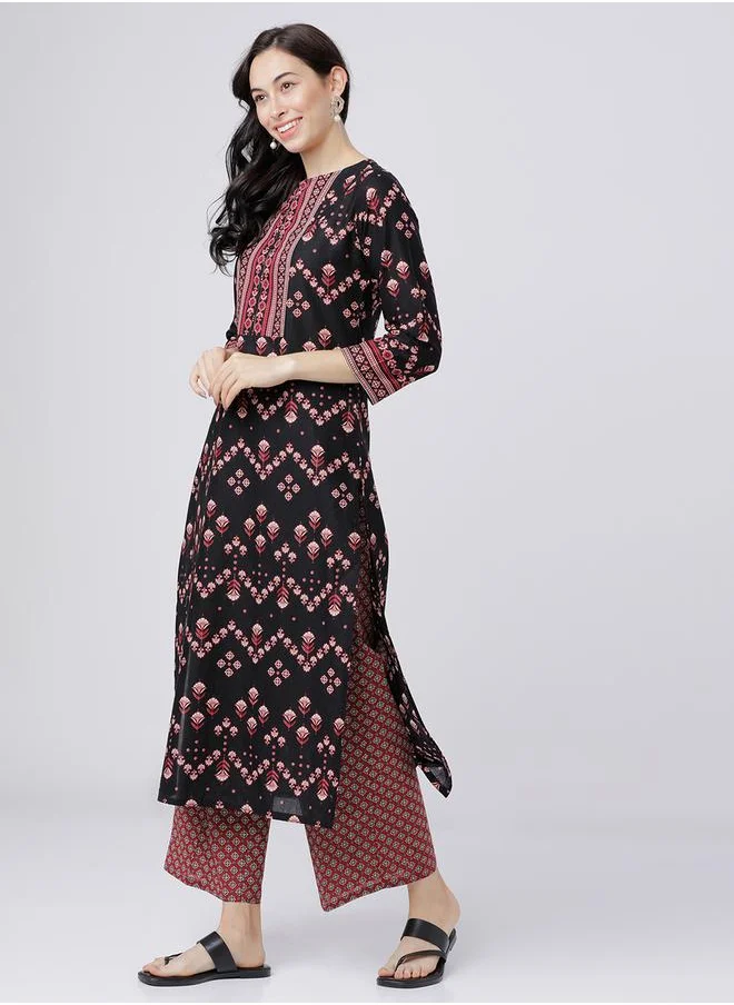 Vishudh All Over Print Kurta & Palazzos Set