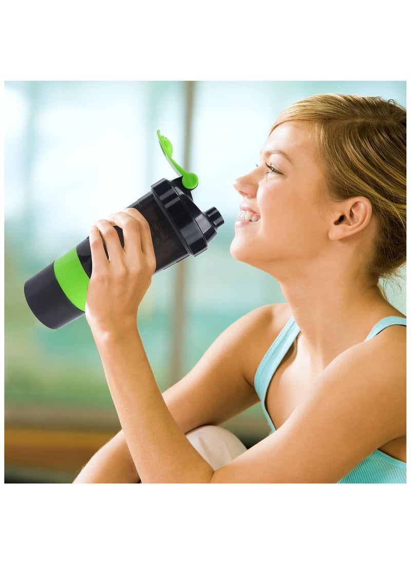 Spall - Protein Shaker Bottle Gym Shaker Cup For Protein Shakes 16oz Shake Botte With Shaker Ball And Storage Compartment Leak Proof BPA Free - Image 1