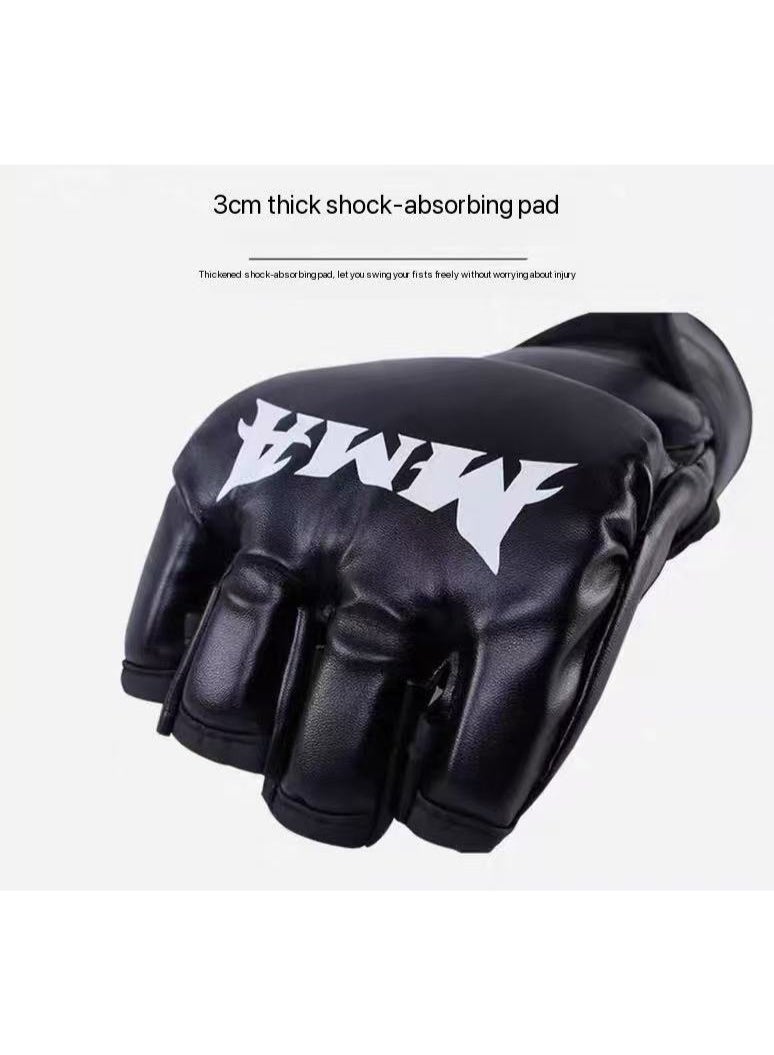 TNGames MMA Half-Finger Boxing Gloves for Adults -Sanda, UFC, Muay Thai, Fighting Training, Sandbag Workout - Professional Hand & Wrist Protection (Black Tiger Claw Design) - Image 3