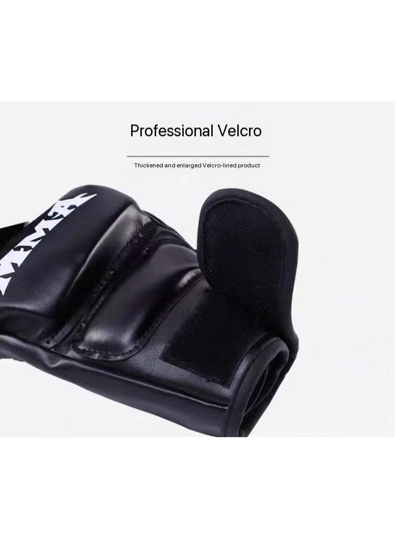 TNGames MMA Half-Finger Boxing Gloves for Adults -Sanda, UFC, Muay Thai, Fighting Training, Sandbag Workout - Professional Hand & Wrist Protection (Black Tiger Claw Design) - Image 4
