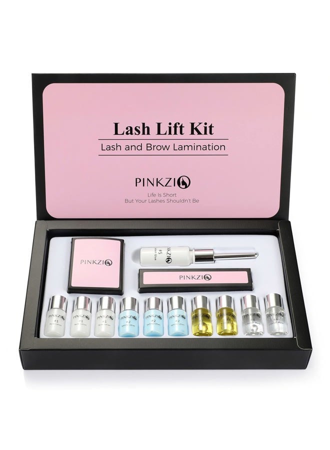 PINKZIO مجموعة رفع الرموش - مجموعة تجعيد الرموش، تجعيد الرموش الاحترافي، تجعيد شبه دائم مناسب للصالون، وردي - Image 1