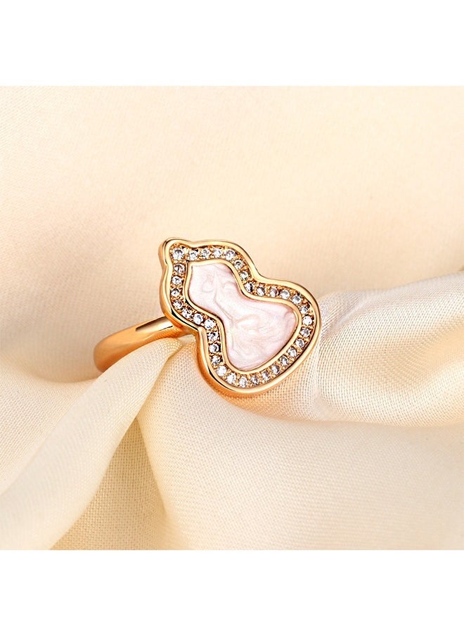 Beyond Diamond Gourd Ring, 14K Gold Plated Anti Fading Titanium Ruby Ring, Luxury Ring for Women and Men (Gold)  - Image 1
