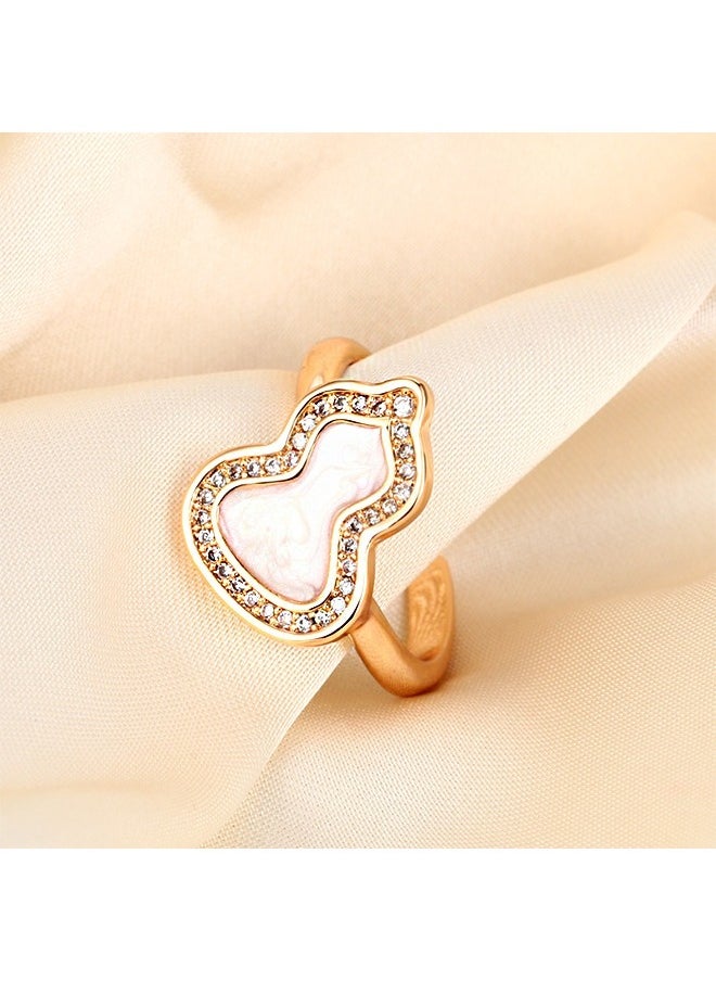 Beyond Diamond Gourd Ring, 14K Gold Plated Anti Fading Titanium Ruby Ring, Luxury Ring for Women and Men (Gold)  - Image 3