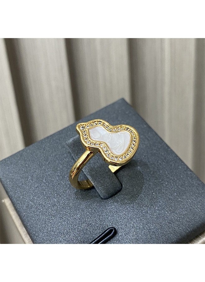 Beyond Diamond Gourd Ring, 14K Gold Plated Anti Fading Titanium Ruby Ring, Luxury Ring for Women and Men (Gold)  - Image 5