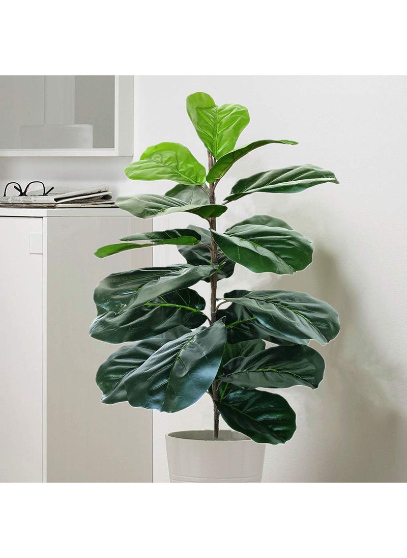 Olivachel Artificial Fiddle Leaf Fig Tree Twig Faux Ficus Lyrata Plants Greenery for Home Office Yard Indoor and Outdoor Decoration Green 1 Branch28 inch 