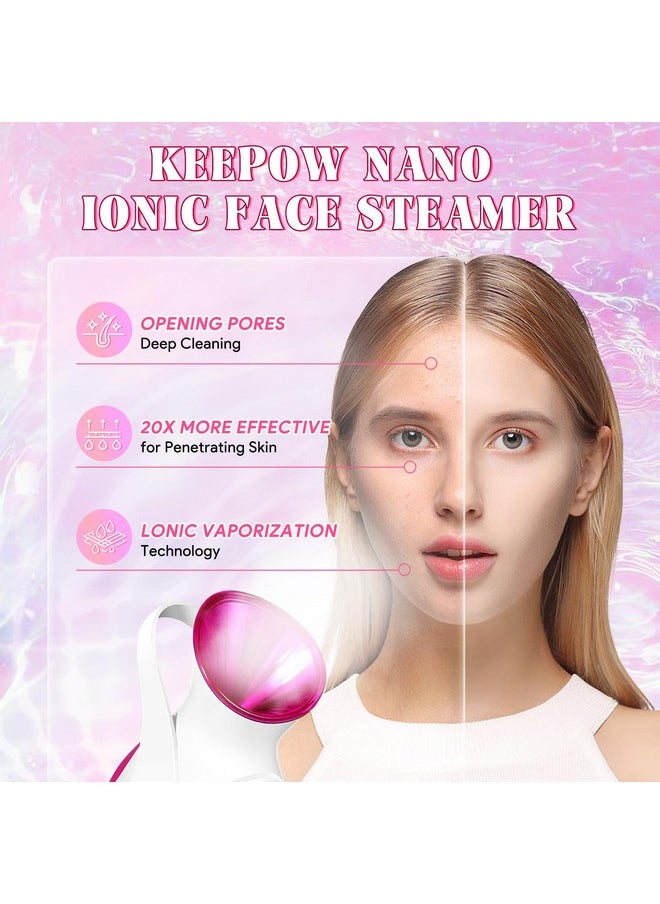 KEEPOW - Steamer For Cold Cough Vapourizer Steamer For Face Steam Inhaler Vaporizer Machine With Nano-Ionic Technology Fast Mist In 50Sec Uv Steam Sterilization Aroma Diffuser Tray - Image 1