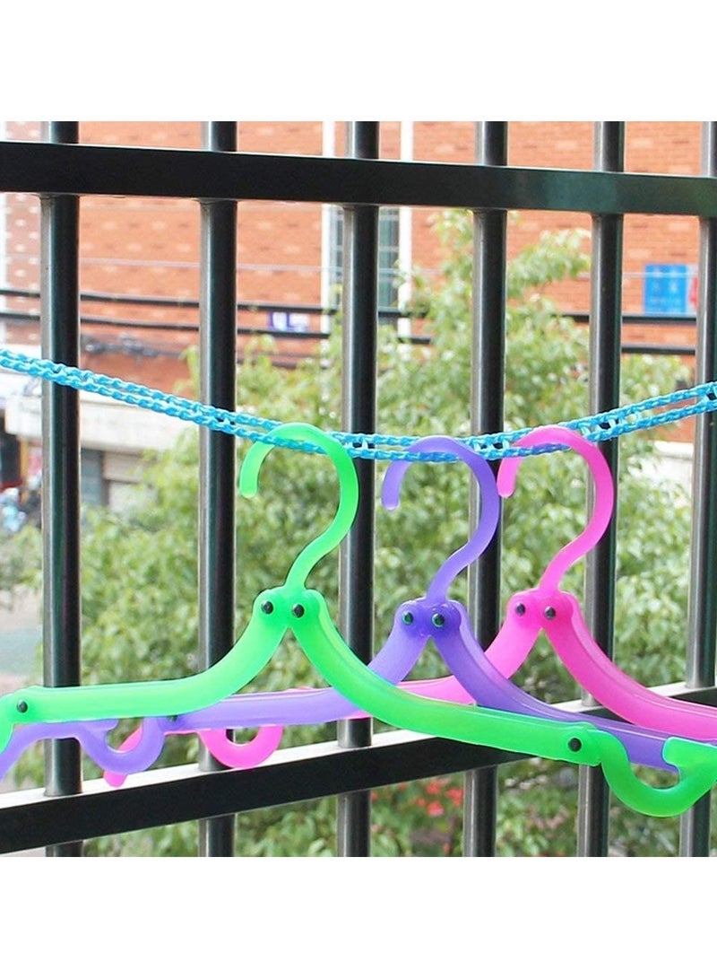 5 Meters Windproof Anti-Slip Clothes Washing Line Drying Nylon Rope with Hooks, Pack of 1, Blue Color - Image 5