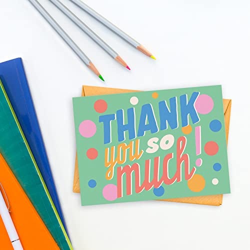 Sweetzer & Orange S&O Fun Thank You Cards with Envelopes - Blank decor sheets for Handwritten Messages, Appreciation Cards with Envelopes, Set of 24 Gratitude Notes for Teachers with Colorful Cover - Image 2