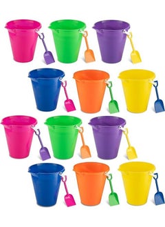 9 Large Sand Bucket With Shovel [12 Pack Bulk] Beach Buckets Beach Toys For Kids & Toddlers Party Favors Holders - pzsku/ZF6C1738874246148FCC3Z/45/_/1720608860/31408920-1de0-49aa-8768-46dde7b72e22