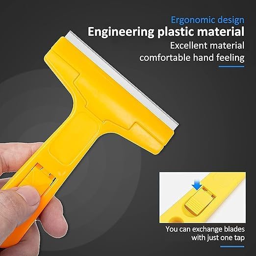MVM Enterprise Household Tools Scrapper with Handle tool remove silicone paint stain Floor Double Headed Screwdriver Handle Scraper Art Knife Replacement Blade Wall Putty Beauty Grout Tool Marble Cosmetic Clean - Image 5