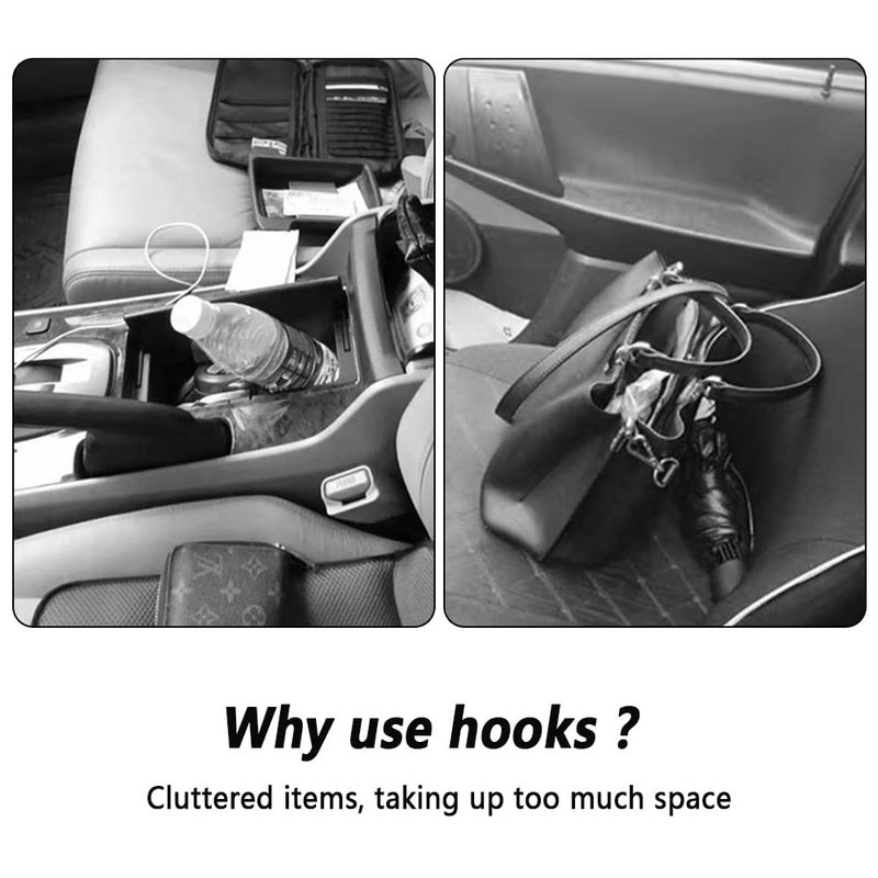 NHHC Utility Car Headrest Hidden Hook 33Lb(Max) Car Hooks For Purses And Bags Hard Hat Holder For Truck Seat Hanger Storage Organizer For Coats Umbrellas Grocery Bags Handbags Universal Car Accessories - Image 3