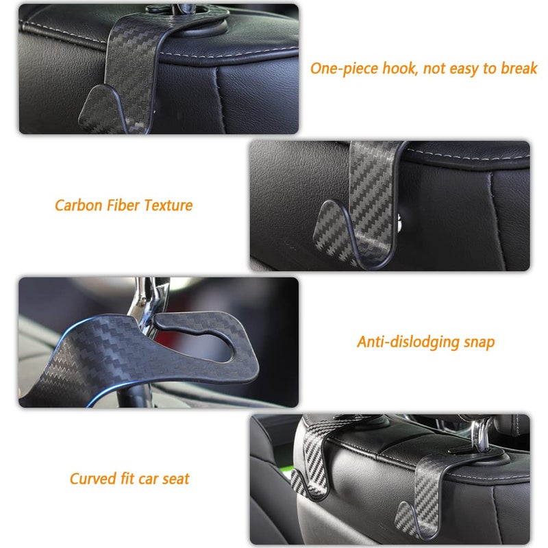 NHHC Utility Car Headrest Hidden Hook 33Lb(Max) Car Hooks For Purses And Bags Hard Hat Holder For Truck Seat Hanger Storage Organizer For Coats Umbrellas Grocery Bags Handbags Universal Car Accessories - Image 5