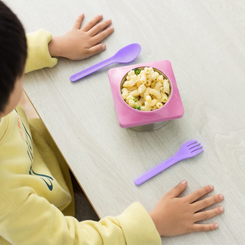 Omie OmieBox Utensil Refill Pack for OmiePod - Matches Bubble Pink or Lilac Purple OmieBox Utensil Set with Case - Reusable, Travel, Lunch Boxes - 6 pieces total (3 spoons + 3 forks) PODS NOT INCLUDED - Image 3