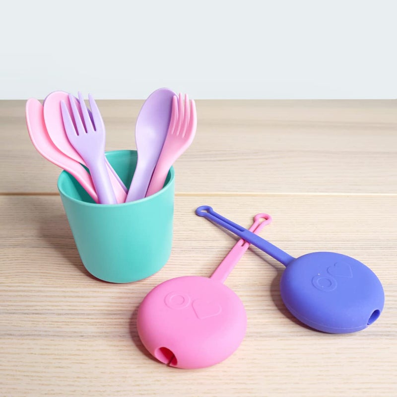 Omie OmieBox Utensil Refill Pack for OmiePod - Matches Bubble Pink or Lilac Purple OmieBox Utensil Set with Case - Reusable, Travel, Lunch Boxes - 6 pieces total (3 spoons + 3 forks) PODS NOT INCLUDED - Image 4