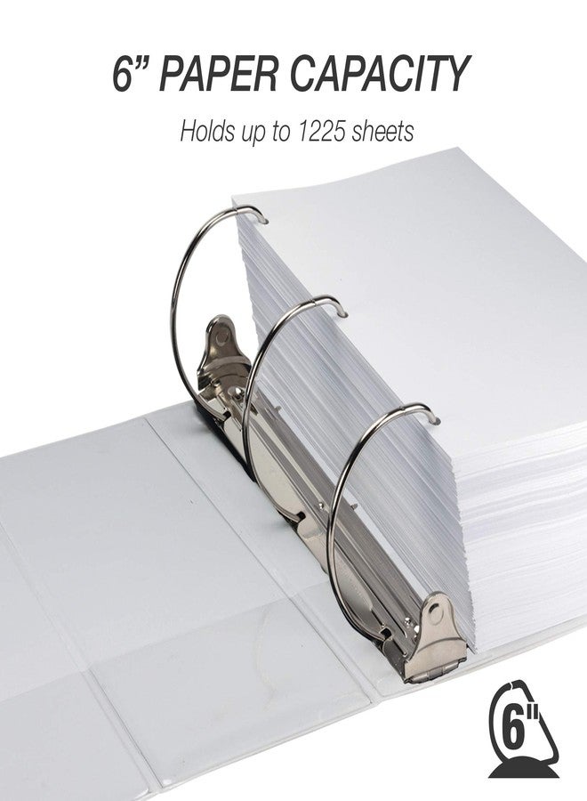 Samsill Durable 6 Inch Binder, Made in The USA, Locking D Ring Binder, Customizable Clear View Cover, Pearl White, Holds 1225 Pages - Image 5