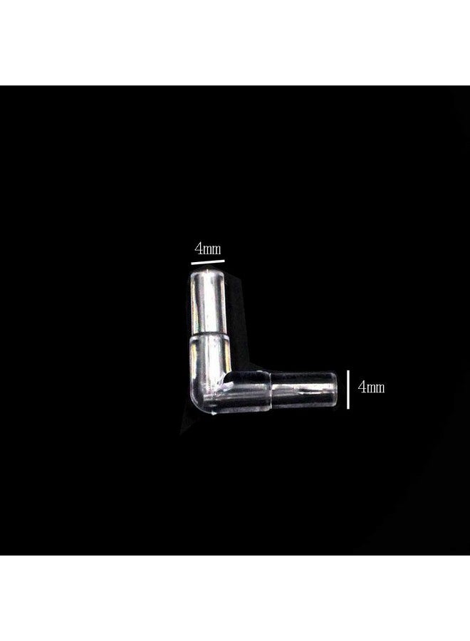 lasenersm 20 Pieces Aquarium Air Valve Connector Aquarium Air Tube Connector Plastic Elbow Connector L-Shaped Tubing Connector for Fish Tank 4mm Airline Tube, Transparent - Image 2