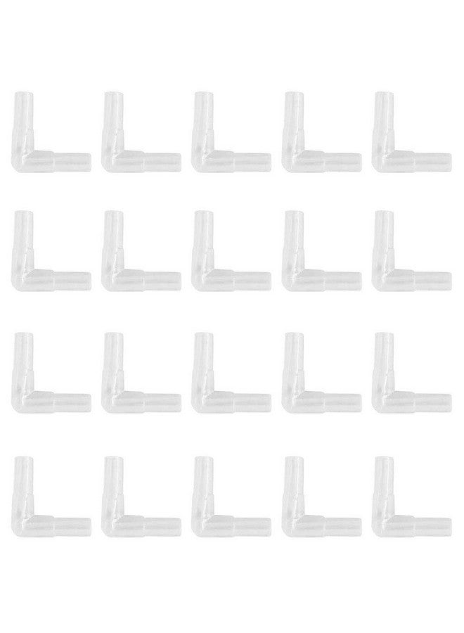 lasenersm 20 Pieces Aquarium Air Valve Connector Aquarium Air Tube Connector Plastic Elbow Connector L-Shaped Tubing Connector for Fish Tank 4mm Airline Tube, Transparent - Image 1